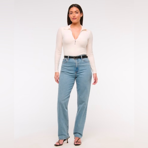 Abercrombie & Fitch Denim - Abercrombie & Fitch Curve Love Ultra High Rise 90s Straight Jean